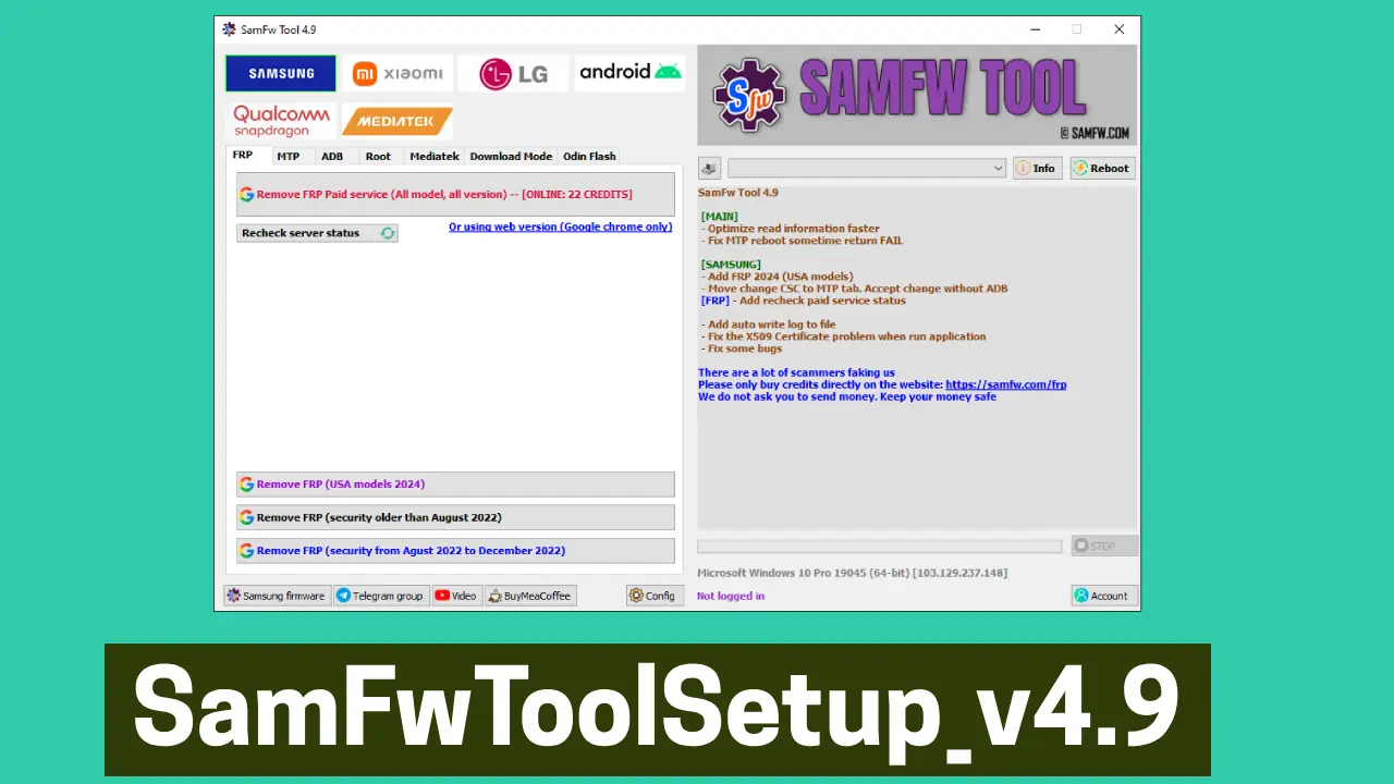 SamFw FRP Tool V4.9 Latest Zip Download Free