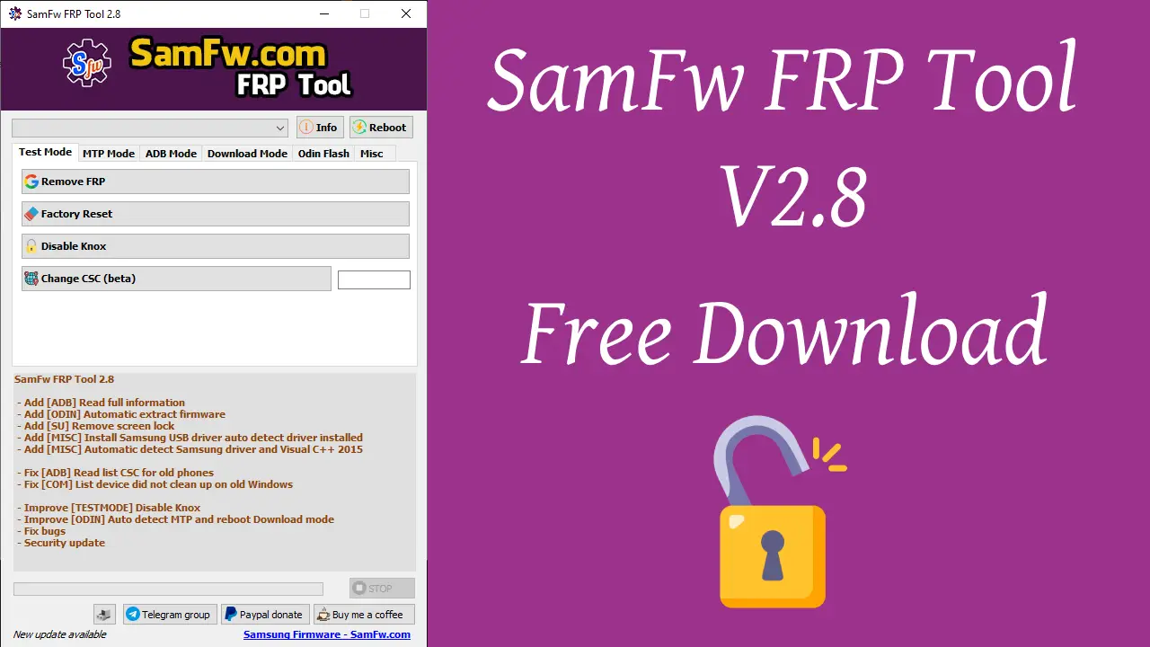 SamFw FRP Tool V2.8 Download Latest Zip Free